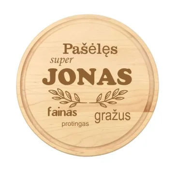 Apvali, graviruota pjaustymo lentelė „Pašėlęs JONAS“