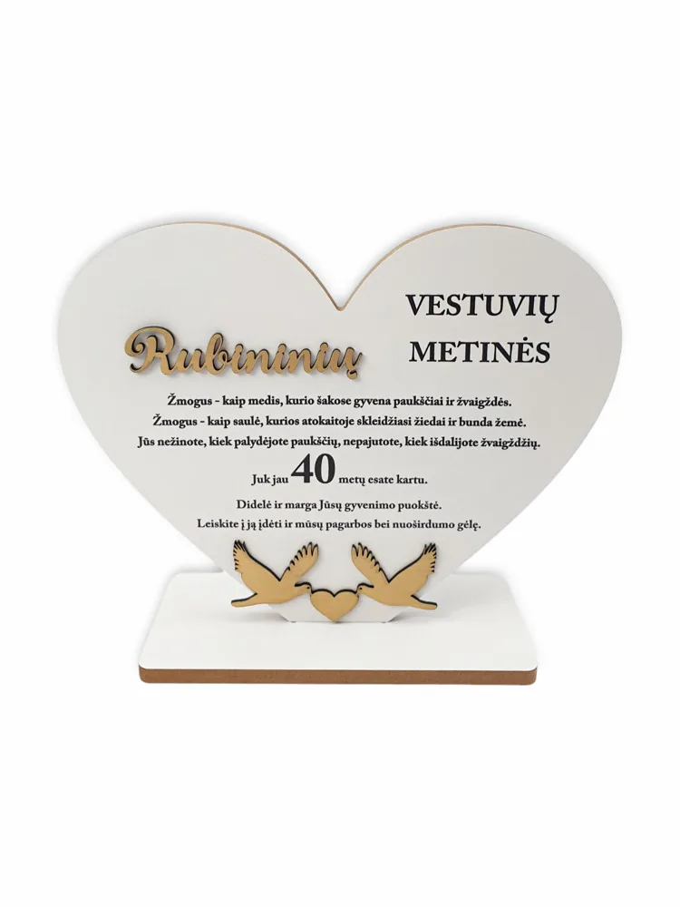 Pastatoma širdis „Rubininių vestuvių metinės“