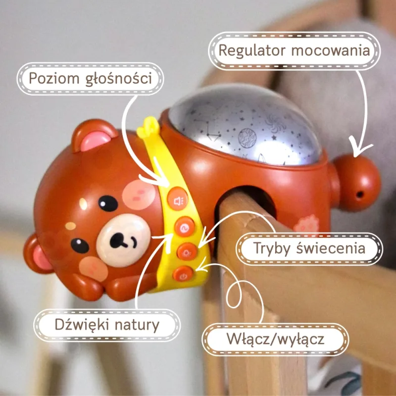 Žvaigždžių projektorius WOOPIE BABY naktinė šviesa Meškiukas · 3