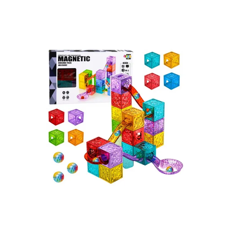Magnetinis konstruktorius kubeliai, spalvoti, 28 vnt · 1