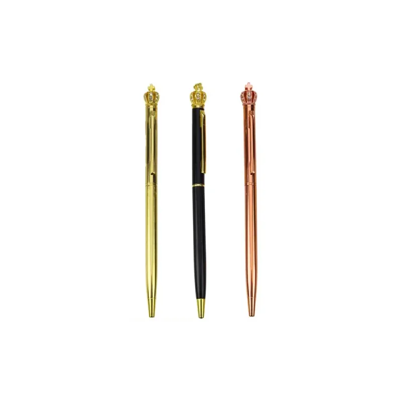 Metalinis automatinis rašiklis 1,0 mm mėlynu rašalu, 1vnt · 2