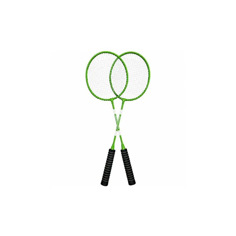 Badmintono žaidimo rinkinys: raketės, 3 kamuoliukai, dėklas, žalia spalva · 3