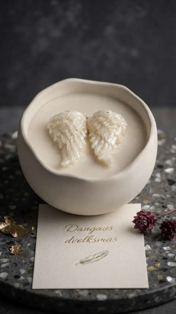 „Angel Wings“ – natūralaus vaško žvakė