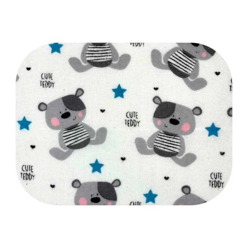 Sauskelnės - 19850 - FLANNEL PRINT - EGA - CUTE TEDDY - BLUE - dydis 70x80 cm · 1