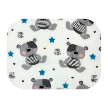 Sauskelnės - 19850 - FLANNEL PRINT - EGA - CUTE TEDDY - BLUE - dydis 70x80 cm