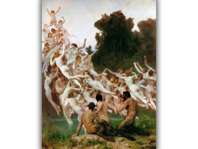 Reprodukcija „Oreadės“, William Adolphe Bouguereau