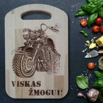 Medinė pjaustymo lentelė „Motociklas“