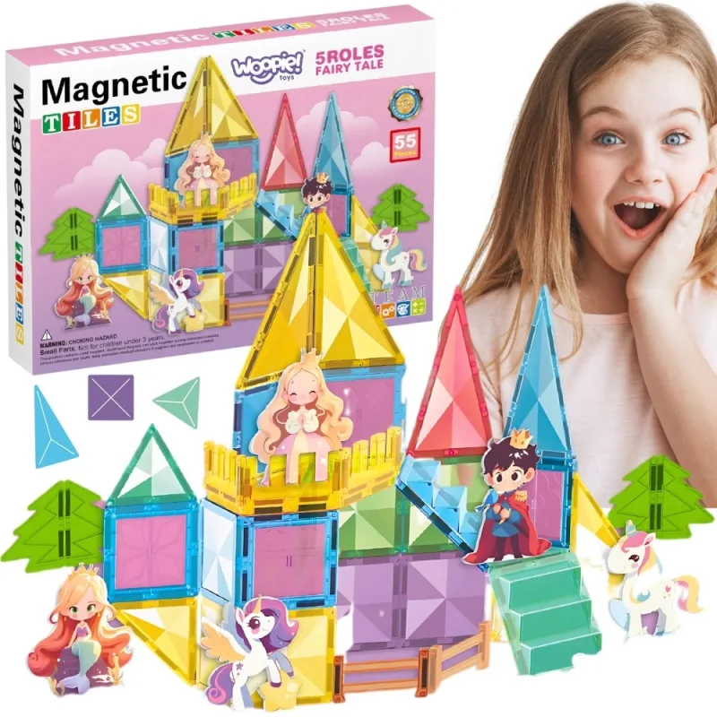 Magnetinis 3D konstruktorius WOOPIE Edukacinis pasakų pilies rinkinys 55el. · 1