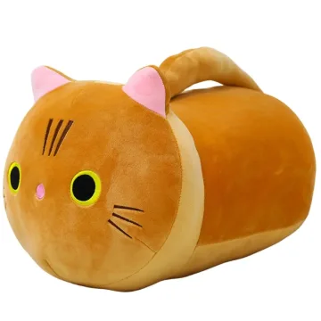Pliušinis talismanas - pliušinė katė su ilga uodega Raudona 40cm