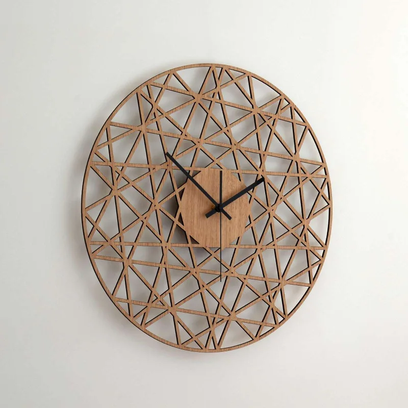 Sieninis ąžuolo faneruotės laikrodis POLYGONAL