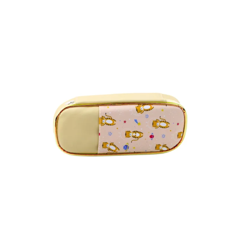 Space Tigers Kit Mokyklinis pieštukinis dėklas Beige 24cm · 2