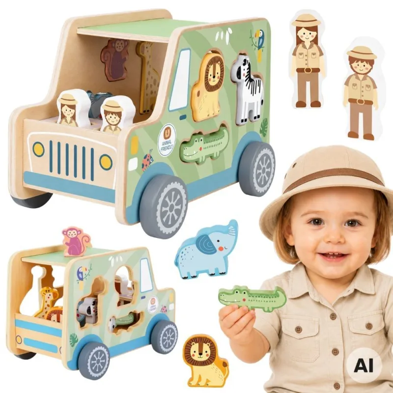 Medinis edukacinis automobilis TOOKY TOY Safaris · 1