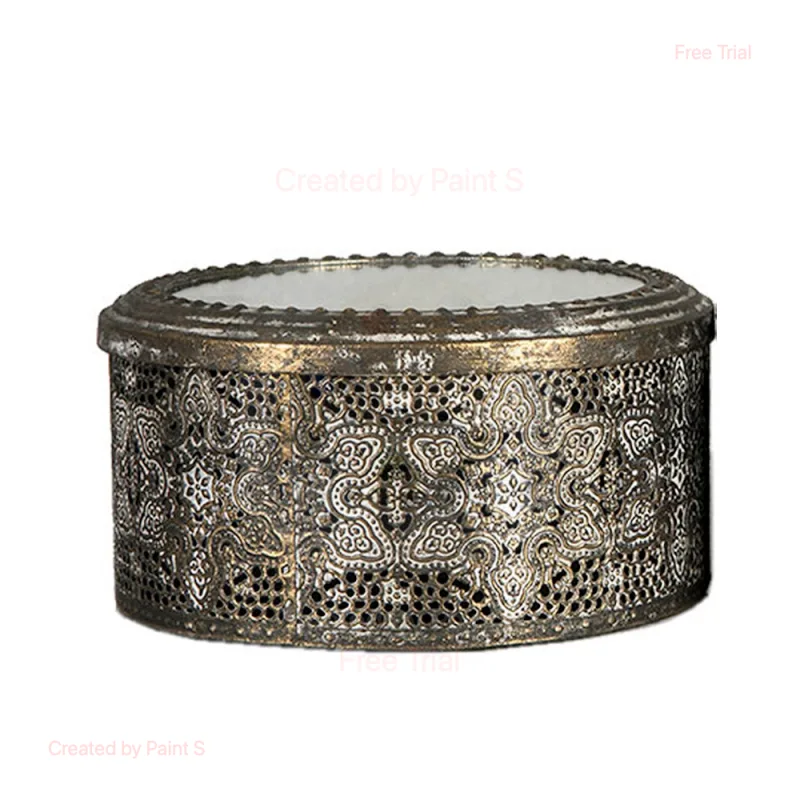 Veidrodinė dėžutė Antique G.Brown — Ø15x8 cm