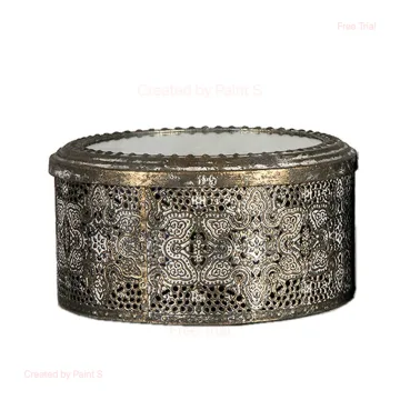 Veidrodinė dėžutė Antique G.Brown — Ø15x8 cm
