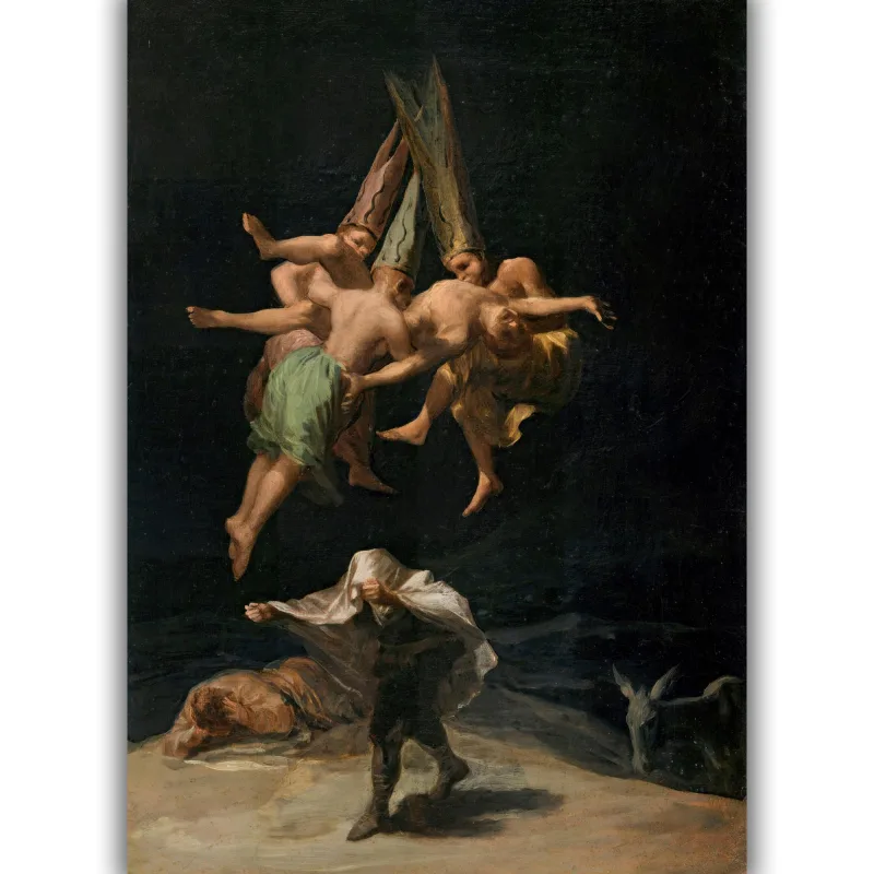 Reprodukcija „Raganų skrydis“, Francisco de Goya, (1798)