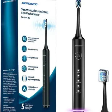 Berdsen Sonica B5 juodas dantų šepetėlis sonic