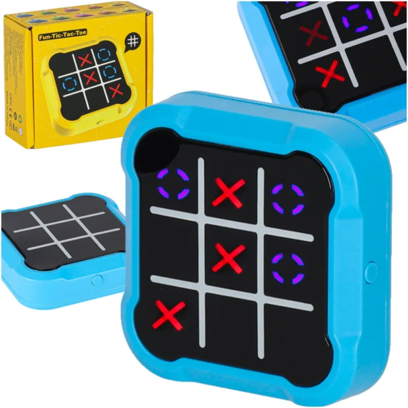 Elektroninis galvosūkių žaidimas Tic Tac toe konsolė Kryžiukai rutuliukai, mėlynas · 1