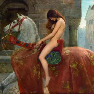 Reprodukcija „Ledi Godiva“, John Collier, (1898)