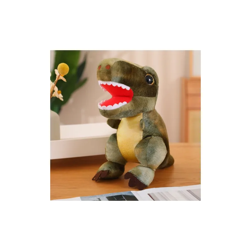 Pliušinis talismanas apkabinamas dinozauras su tekstūruota oda, žalias 32cm · 2