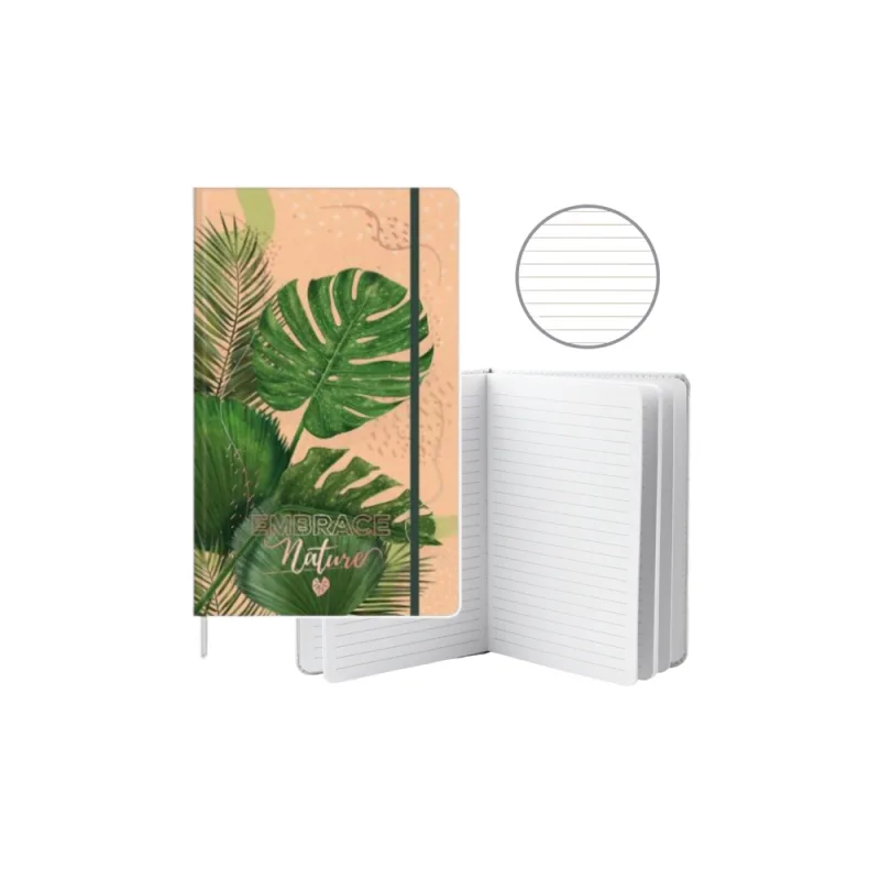 Užrašų knygelė Lininis planuoklis Monstera Leaves Eraser A5 80 lapų · 1