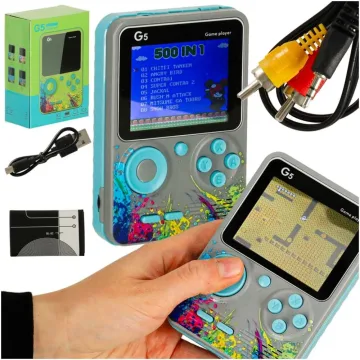 Retro mini nešiojamoji žaidimų konsolė, pilka