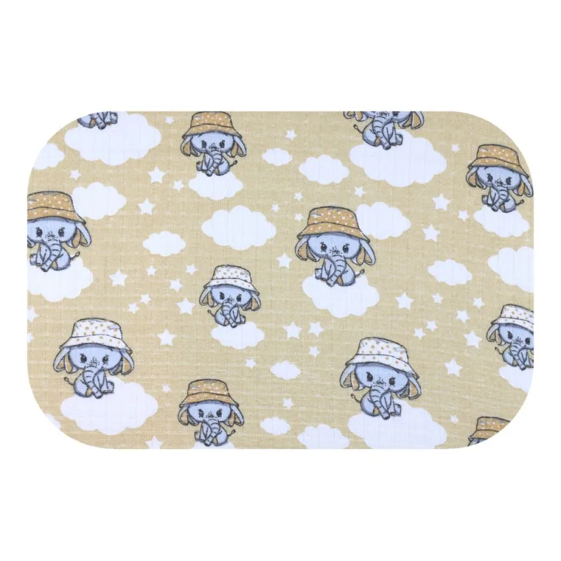 Sauskelnės - 29781 - TETRA PRINT - EGA - ELEPHANT in a HAT - BEIGIE - dydis 70x80 cm · 1
