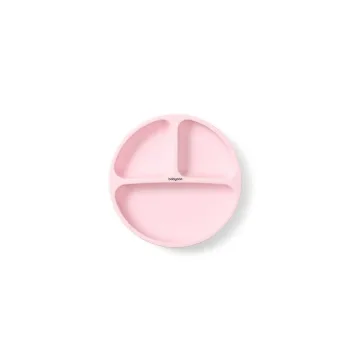 Silikoninė lėkštė su siurbtukais ir 3 skyreliais BabyOno 1482/02, rožinė