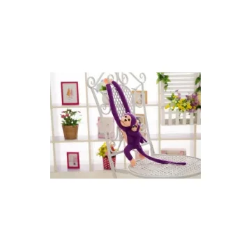 Pliušinė beždžionė su kūdikiu, violetinė 70 cm