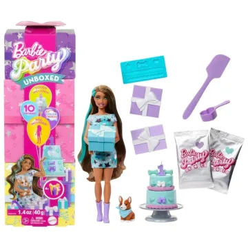 Lėlė Barbie Mattel JFG72 Party Unboxed Reveal 10 staigmenų