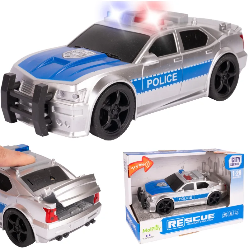 Žaislinis Policijos automobilis su šviesa, garsu ir atidaroma bagažine · 1