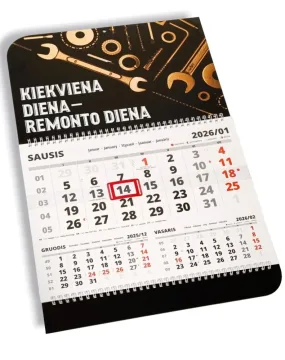 Sieninis kalendorius su spauda garažui „Kiekviena diena - remonto diena“