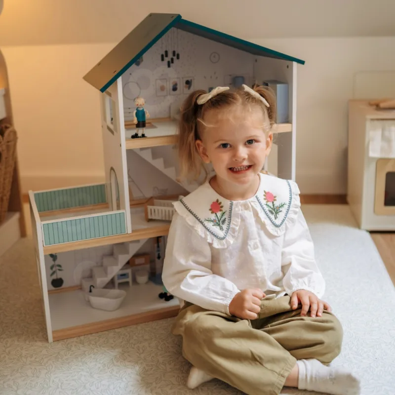 Medinis lėlių namelis TOOKY TOY + FSC figūrėlės · 2