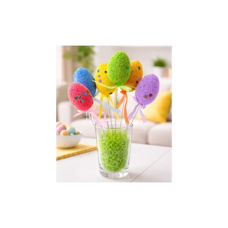 Velykų kiaušiniai ant vielos Spalvingi lapai Juostos dekoracijos 6vnt · 3