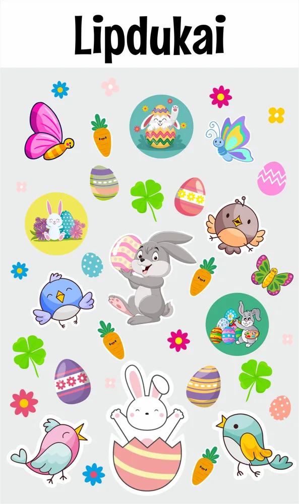 Lipdukų rinkinys Velykoms
