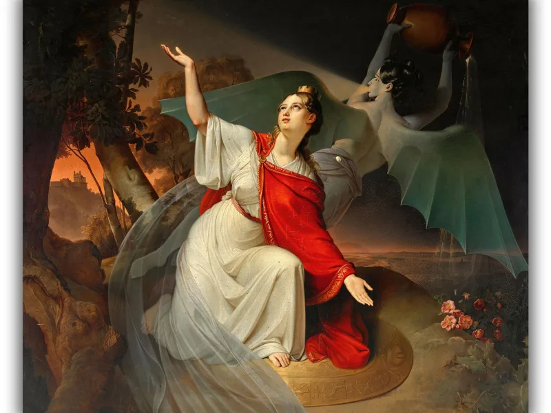 Reprodukcija „Austrija ir cholera“, Leopold Bucher, (1835)