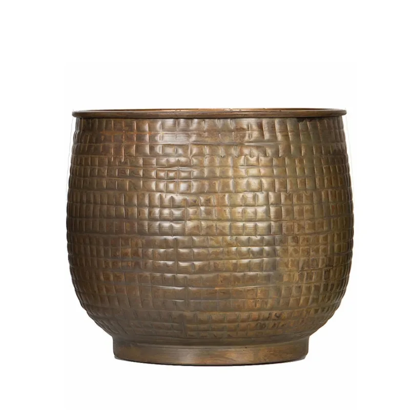 Metalinis vazonas su rutulio formos raštu, margas — Ø17x16cm
