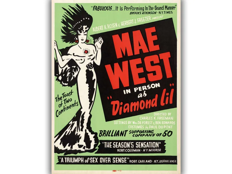 Retro holivudo filmo plakatas „Mae West in Diamond Lil“