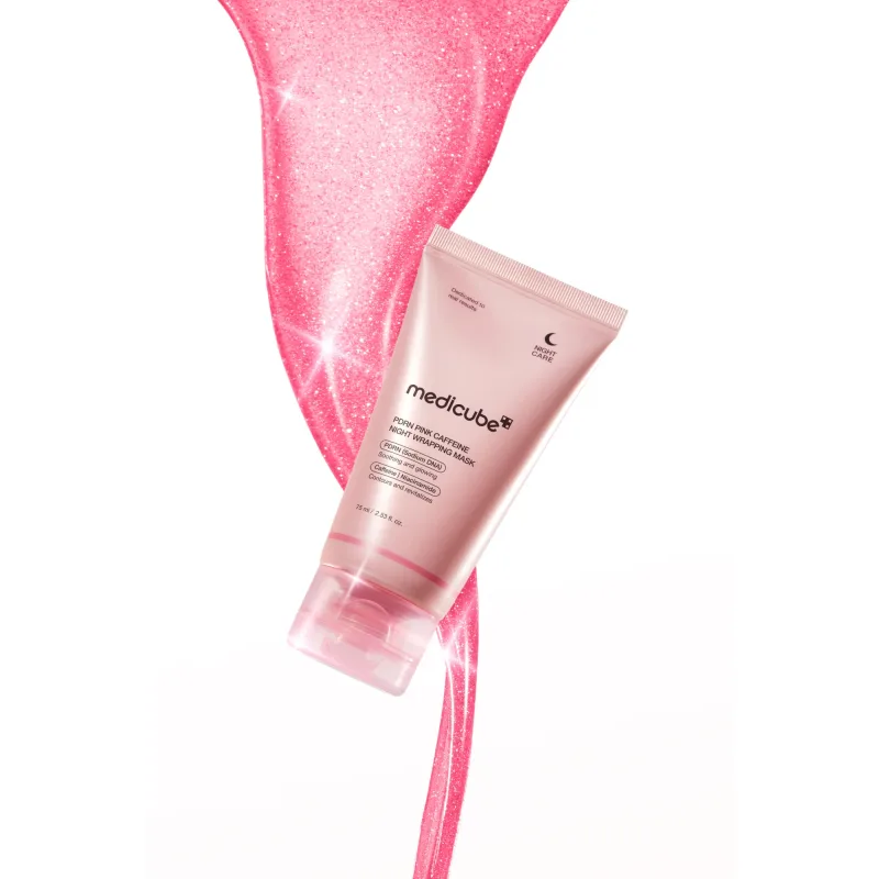PDRN Pink Caffeine Night Wrapping Mask – naktinė nulupama kaukė su PDRN ir kofeinu, 75 ml. · 2