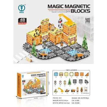 Magnetinis konstruktorius Statybų aikštelė, 48 el.
