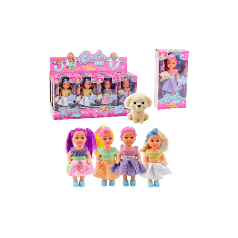 Mini lėlė su suknele ir šuneliu – Pupil Mix, 12 cm, 1 vnt · 1