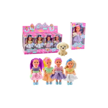 Mini lėlė su suknele ir šuneliu – Pupil Mix, 12 cm, 1 vnt