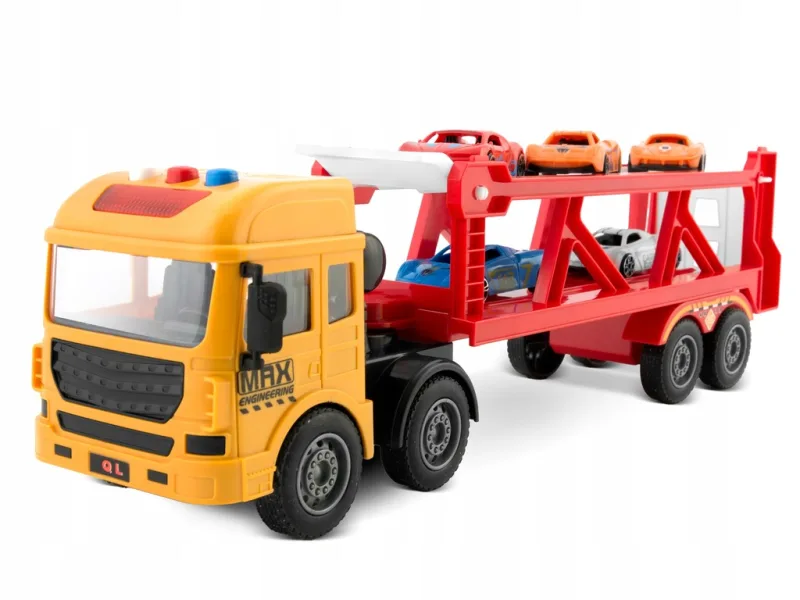 Žaislinis sunkvežimis vilkikas su 5 automobiliais, šviesa ir garsu · 2