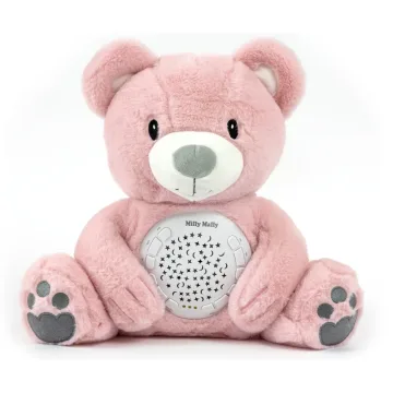 Pliušinis žaislas su projektoriumi Milly Bear Pink