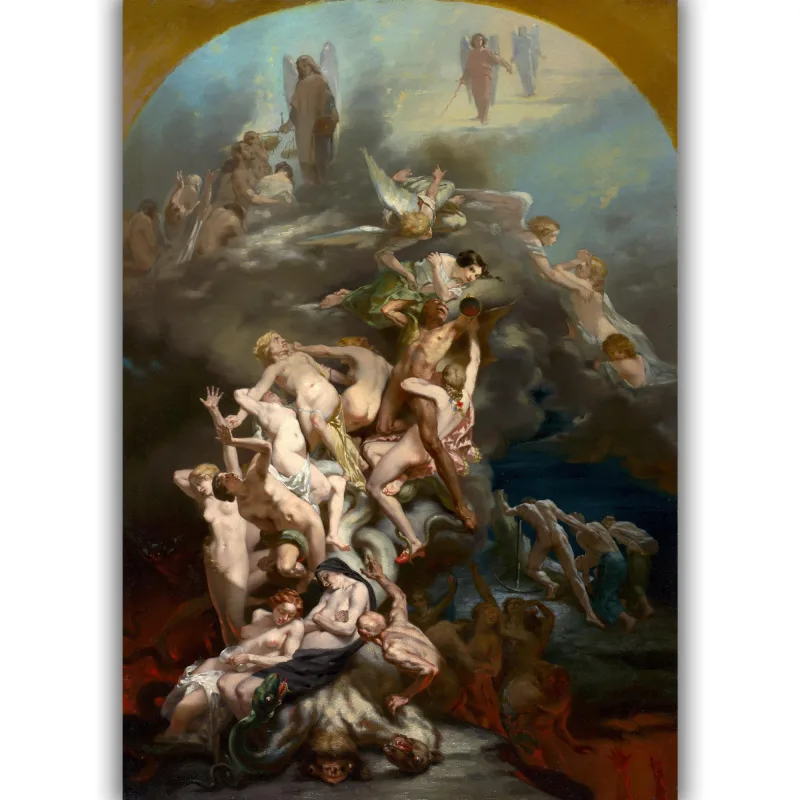 Reprodukcija „Rojus ir pragaras“, Octave Tassaert, (1850)