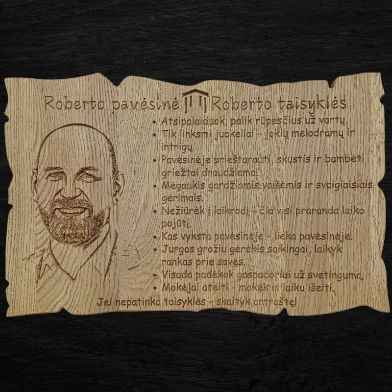 Personalizuota lentelė „Pavėsinės taisyklės“