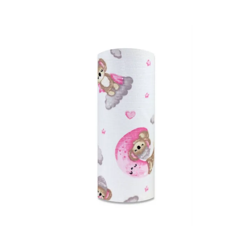 Sauskelnės - 13674 - TETRA PRINT - EGA - KOALA ant Mėnulio - PINK - dydis 70x80 cm · 2
