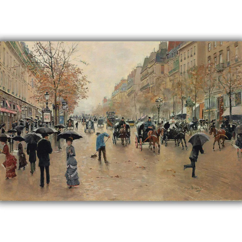 Reprodukcija „Poissonnière bulvaras rudenį“, Jean Béraud