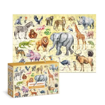 Edukacinė dėlionė Montessori delione „Safari gyvūnai“