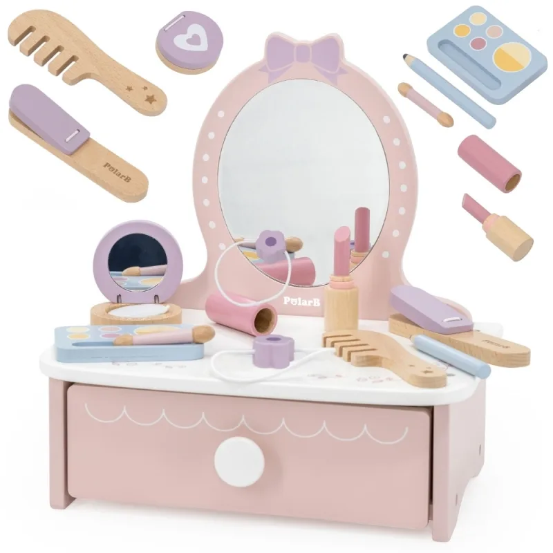 Medinis kosmetinis staliukas su priedais Viga Little Princess Corner · 1