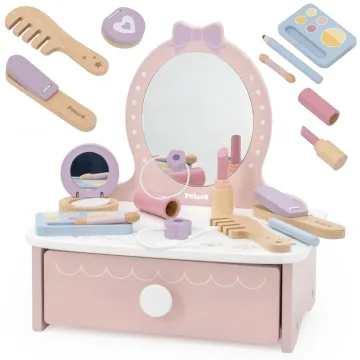 Medinis kosmetinis staliukas su priedais Viga Little Princess Corner
